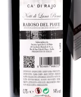 Back label of Ca' di Rajo Notti di Luna Piena, Piave DOC 2011