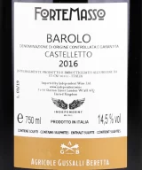 Back label of ForteMasso Barolo DOCG Castelletto Cru 2016