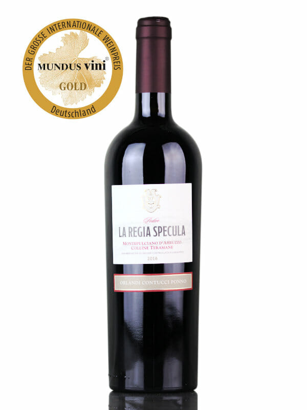 La Reggia Speccula Montepulciano red wine, Mundus Vini Gold Medal