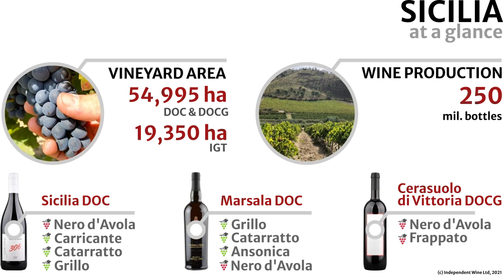 Inforgrapfics - key facts about Sicilia Italian wine region, 2018