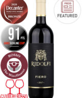 Bottle of red wine Ridolfi Super Tuscan IGT 2017