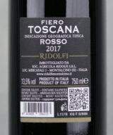 Back Label of Ridolfi Fiero - Super Suscan IGT - 2017 red wine