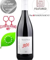 Bottle of organic red wine 306 Nero d'Avola Biologico 2017 Sicilia DOC