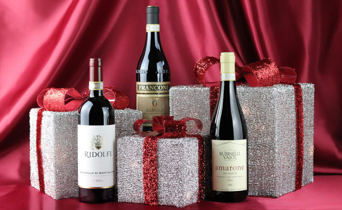 Christmas Gifts from Independent Wine - Barolo, Amarone and Brunello di Montalcino wine with gift boxes