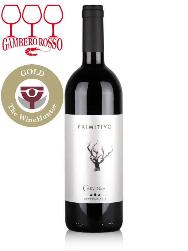 Bottle of Italian red wine - Carvinea Primitivo 2017 Salento IGP