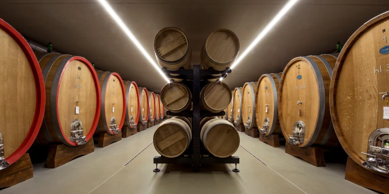 Ageing cellar at Ridolfi winery, Brunello di Montalcino, Toscana, Italy