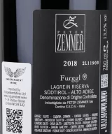 Back label of Peter Zemmer Furggl Lagrein Riserva Alto Adige DOC 2018