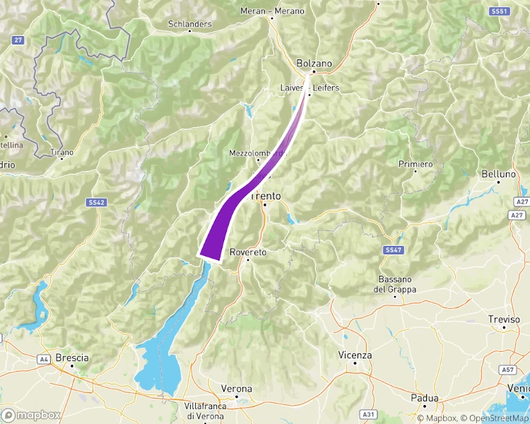 Inforgraphic showing the Ora del Garda wind direction from Lake Garda to Bolzano, Alto Adige