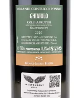 Back label of Orlandi Contucci Ponno Ghiaiolo Sauvignon Colli Aprutini IGT 2020