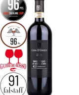 Bottle of Italian red wine Cava d'Onice Colombaio, Brunello di Montalcino DOCG 2016