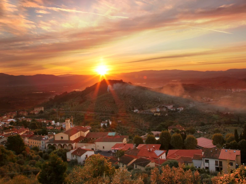 Carmignano hill and village, near Firenze and Prato, Toscana, Italy