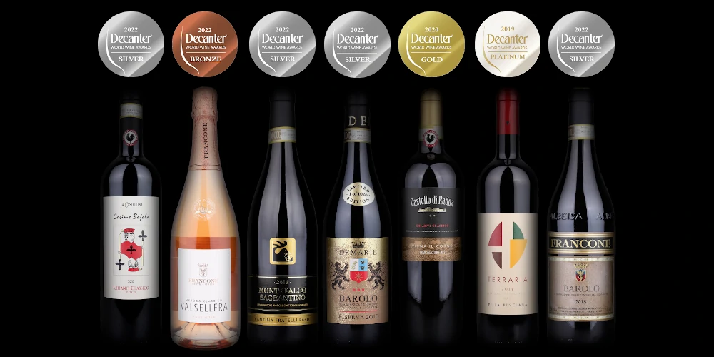 Collection of DWWA medal winning wines - 1000x500