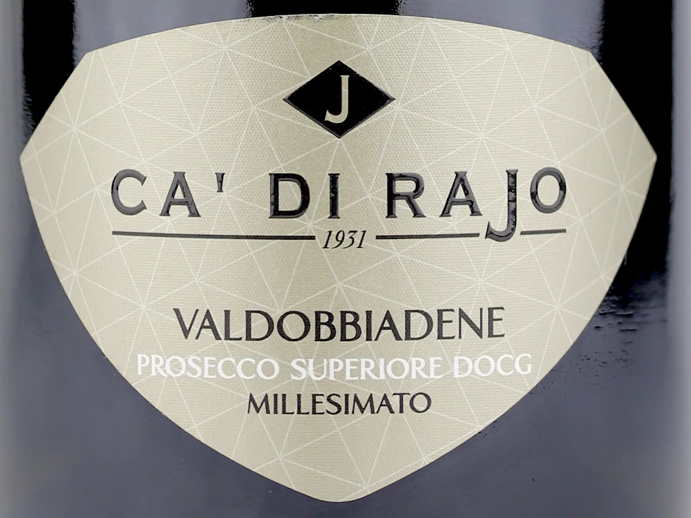 Label of Ca' di Rajo Extra Dry Valdobbiadene Prosecco Superiore DOCG Millesimato 2020