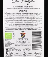 Back label of Borgo Macereto La Fuga Chianti Rufina DOCG 2020