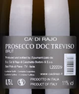 Back label of Ca' di Rajo Prosecco Treviso DOC Brut NV