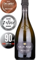 Bottle of Italian sparkling wine Ca' di Rajo Prosecco Treviso DOC Extra Dry NV with medals